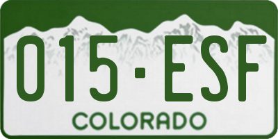 CO license plate 015ESF