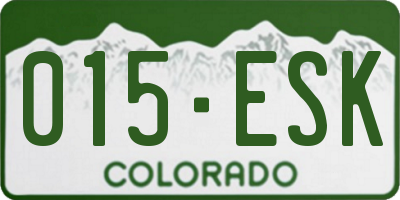CO license plate 015ESK