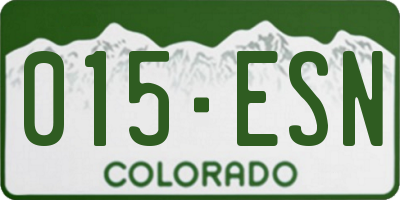 CO license plate 015ESN