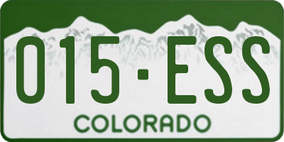 CO license plate 015ESS