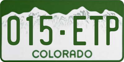 CO license plate 015ETP