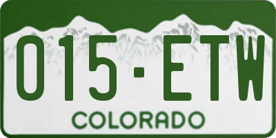 CO license plate 015ETW