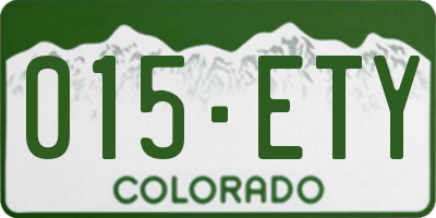 CO license plate 015ETY