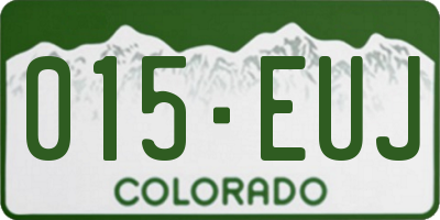 CO license plate 015EUJ