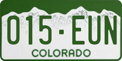 CO license plate 015EUN