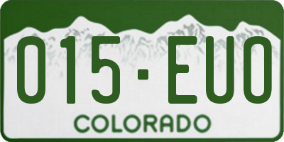 CO license plate 015EUO