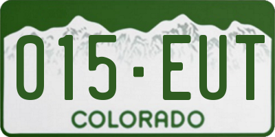 CO license plate 015EUT