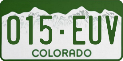 CO license plate 015EUV