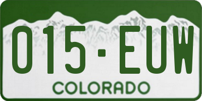 CO license plate 015EUW
