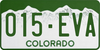 CO license plate 015EVA