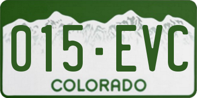 CO license plate 015EVC