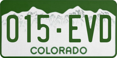 CO license plate 015EVD