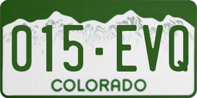 CO license plate 015EVQ