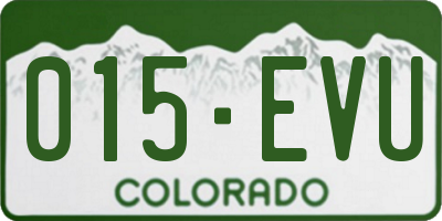 CO license plate 015EVU