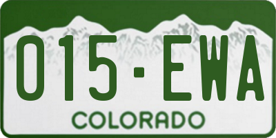 CO license plate 015EWA
