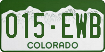 CO license plate 015EWB