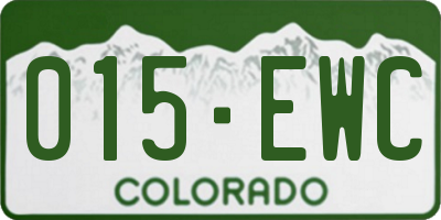 CO license plate 015EWC
