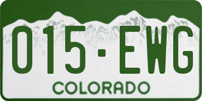 CO license plate 015EWG