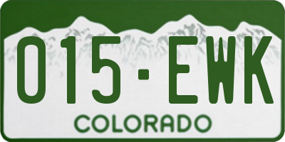 CO license plate 015EWK
