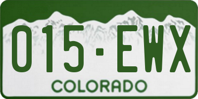 CO license plate 015EWX