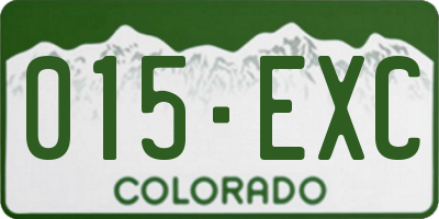 CO license plate 015EXC