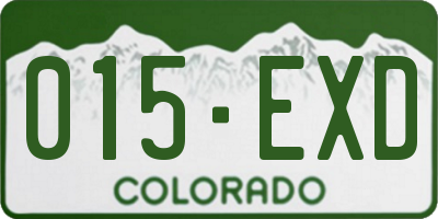 CO license plate 015EXD