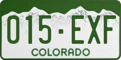 CO license plate 015EXF