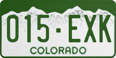 CO license plate 015EXK