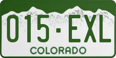 CO license plate 015EXL