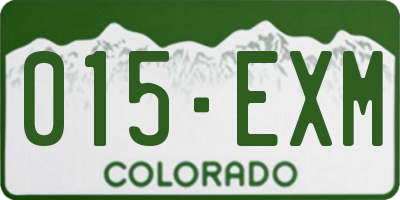 CO license plate 015EXM