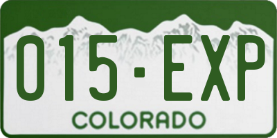 CO license plate 015EXP