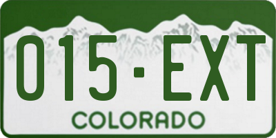CO license plate 015EXT