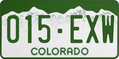 CO license plate 015EXW