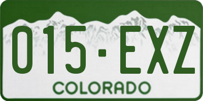 CO license plate 015EXZ