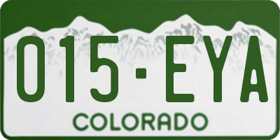 CO license plate 015EYA