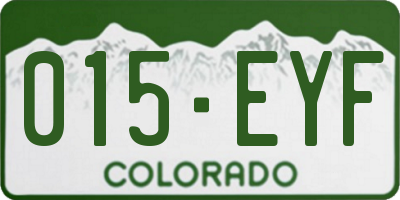 CO license plate 015EYF