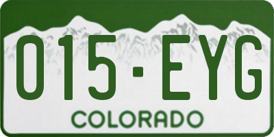 CO license plate 015EYG