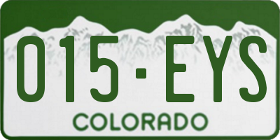 CO license plate 015EYS