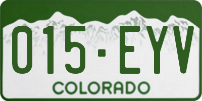 CO license plate 015EYV