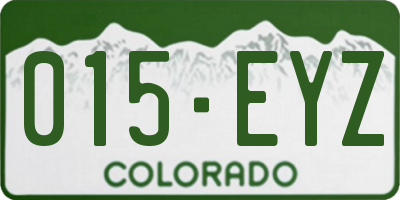 CO license plate 015EYZ