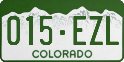 CO license plate 015EZL