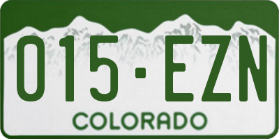 CO license plate 015EZN