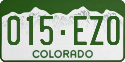 CO license plate 015EZO