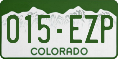 CO license plate 015EZP