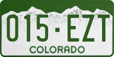 CO license plate 015EZT