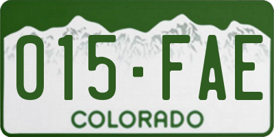 CO license plate 015FAE