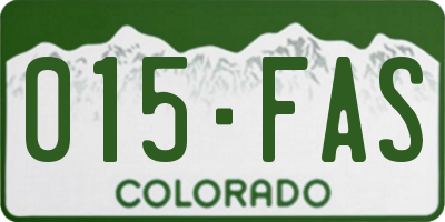 CO license plate 015FAS