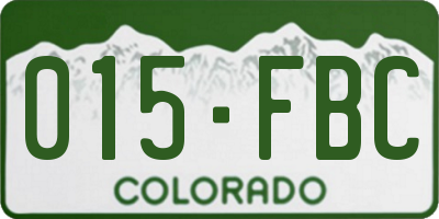 CO license plate 015FBC