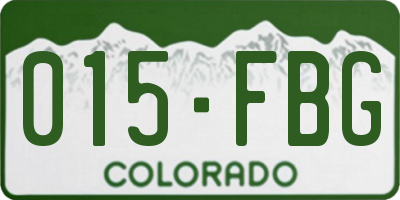 CO license plate 015FBG