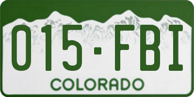 CO license plate 015FBI